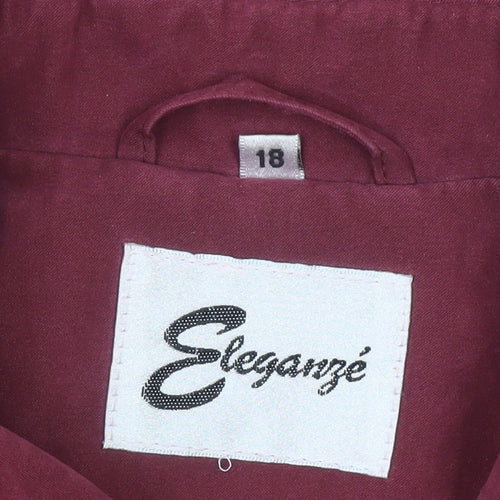 Eleganze Women's Red Parka Coat Size 18