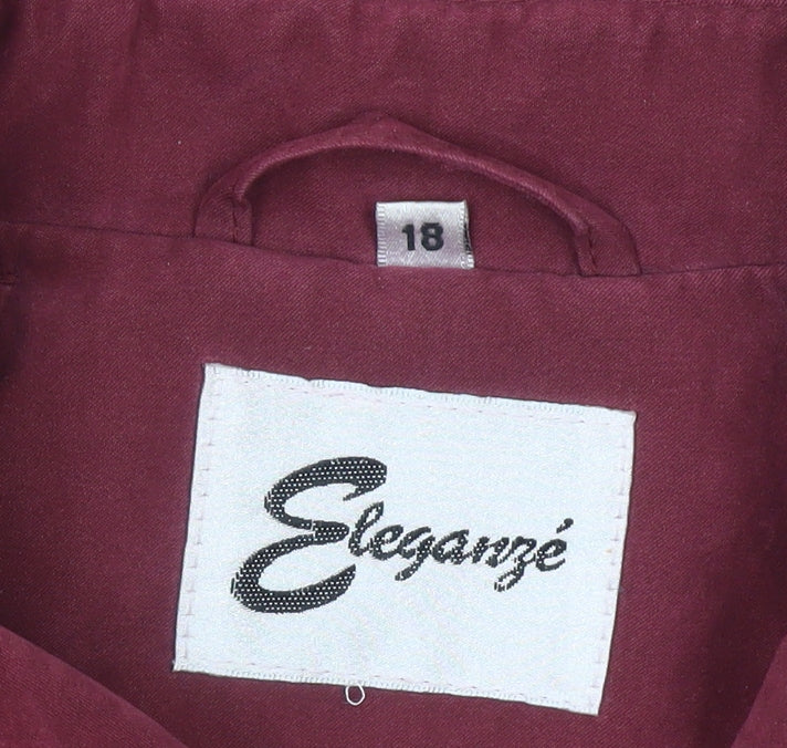 Eleganze Women's Red Parka Coat Size 18