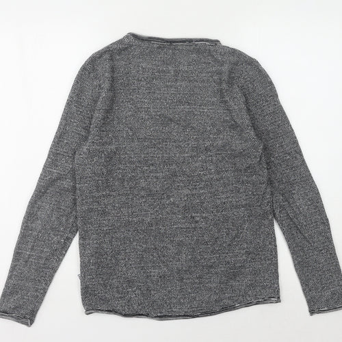 SMOG Men's Grey Slim Fit Pullover Jumper XS