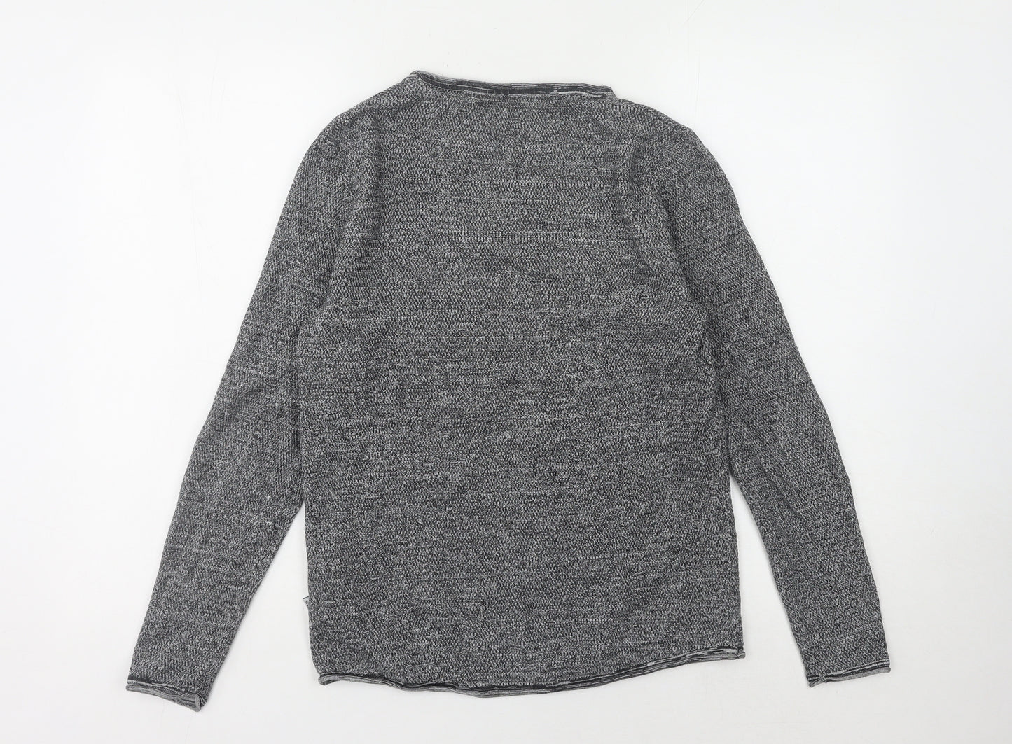 SMOG Men's Grey Slim Fit Pullover Jumper XS