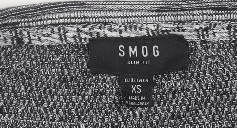 SMOG Men's Grey Slim Fit Pullover Jumper XS