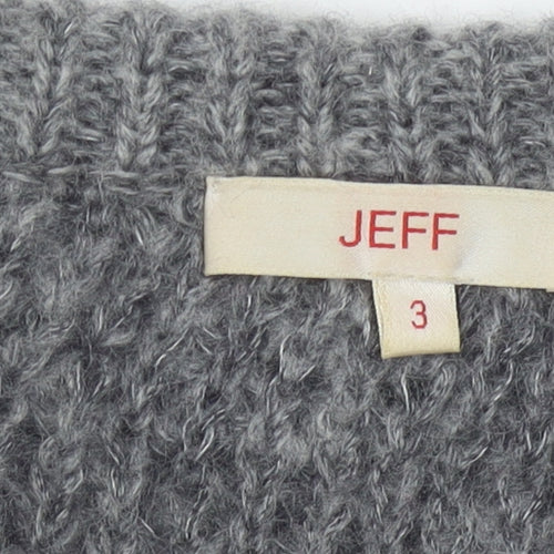 JEFF Women's Grey Jewel Pullover Jumper Size 10