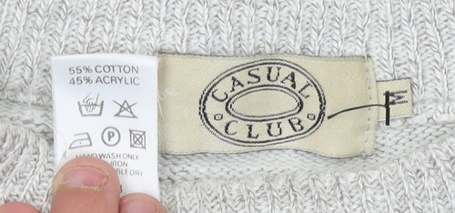 Casual Club Ivory Cable-Knit Women's Pullover Jumper