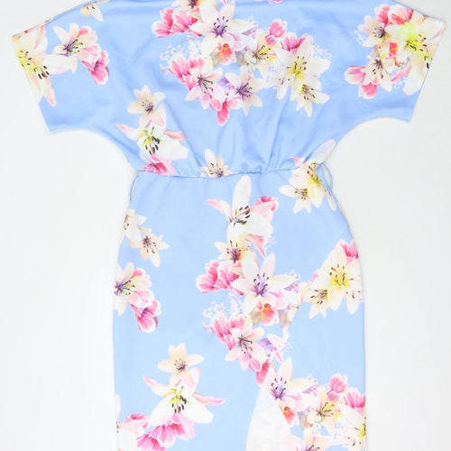 Body Flirt Women's Blue Floral Shift Dress, L