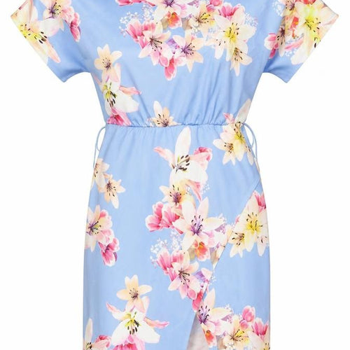 Body Flirt Women's Blue Floral Shift Dress, L