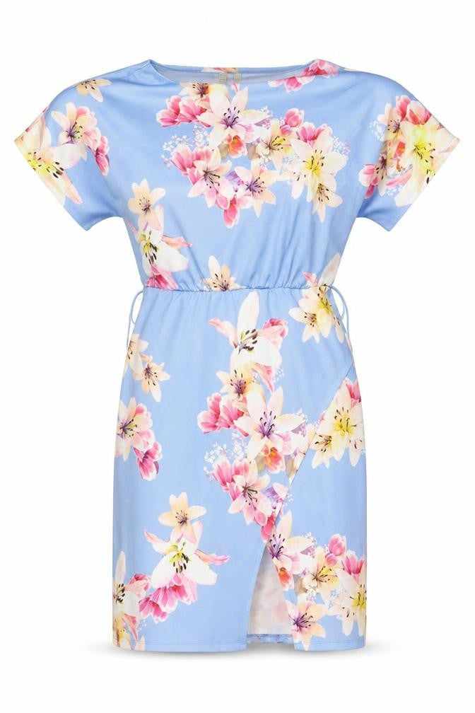 Body Flirt Women's Blue Floral Shift Dress, L