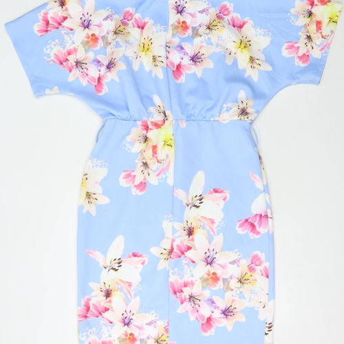 Body Flirt Women's Blue Floral Shift Dress, L