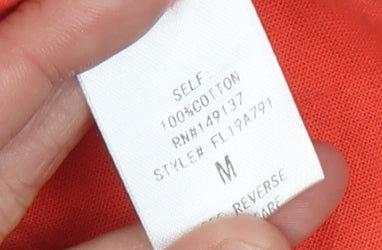 Favlux Women's Orange A-Line Dress, Size M, V-Neck Summer Style