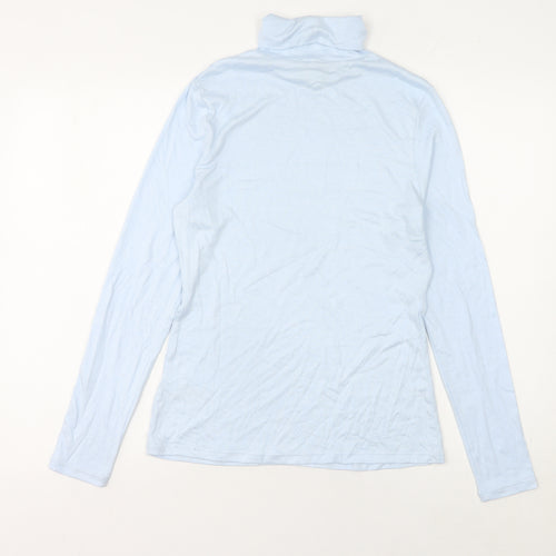 Marks and Spencer Women's Blue Roll Neck Jumper Size 12