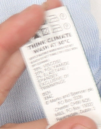 Marks and Spencer Women's Blue Roll Neck Jumper Size 12