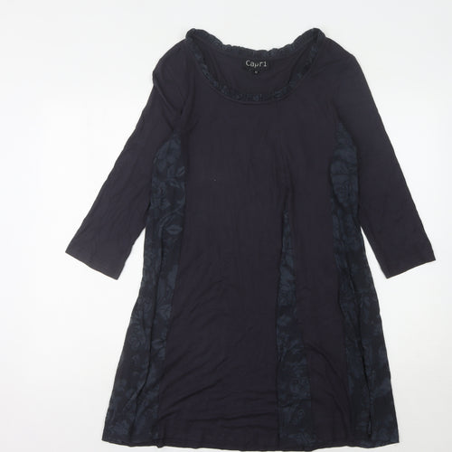 Capri Women's Black Floral Shift Dress Size 12