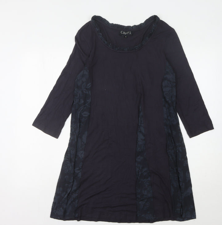 Capri Women's Black Floral Shift Dress Size 12