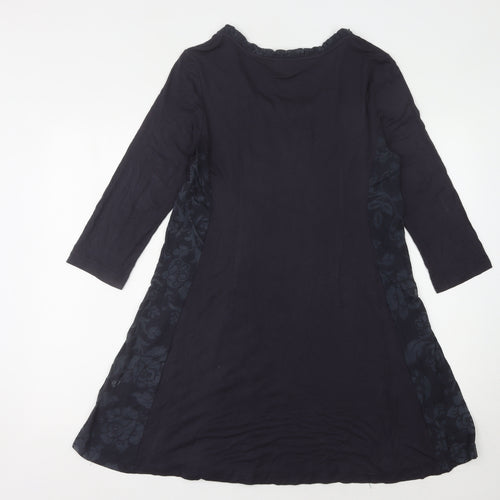 Capri Women's Black Floral Shift Dress Size 12