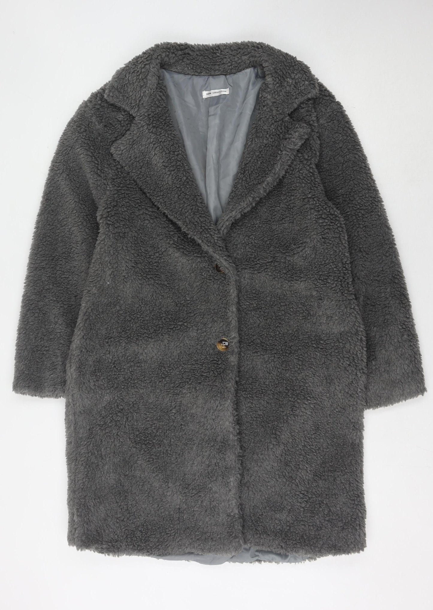 New Collection Women's Grey Fleece Overcoat S