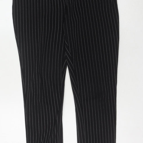 PrettyLittleThing Women's Black Striped Trousers, Size 12
