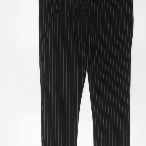 PrettyLittleThing Women's Black Striped Trousers, Size 12