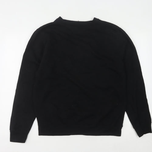 Just Hoods Unisex Black Graphic Sweatshirt M
