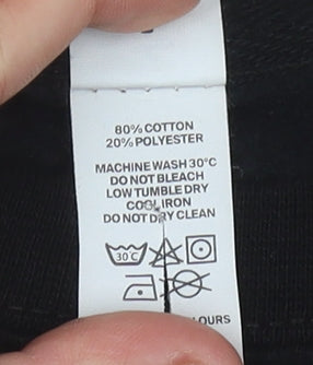 Just Hoods Unisex Black Graphic Sweatshirt M