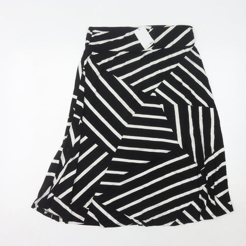Label Be Women Black Striped Skirt Size 18