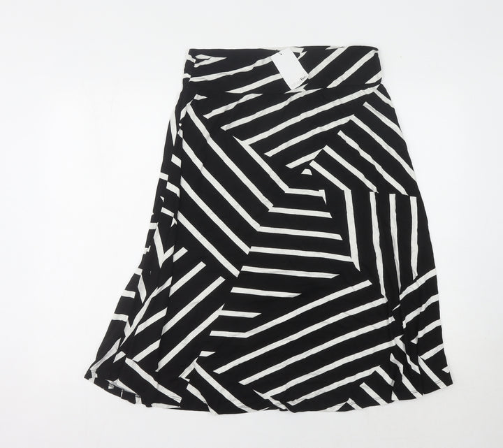 Label Be Women Black Striped Skirt Size 18