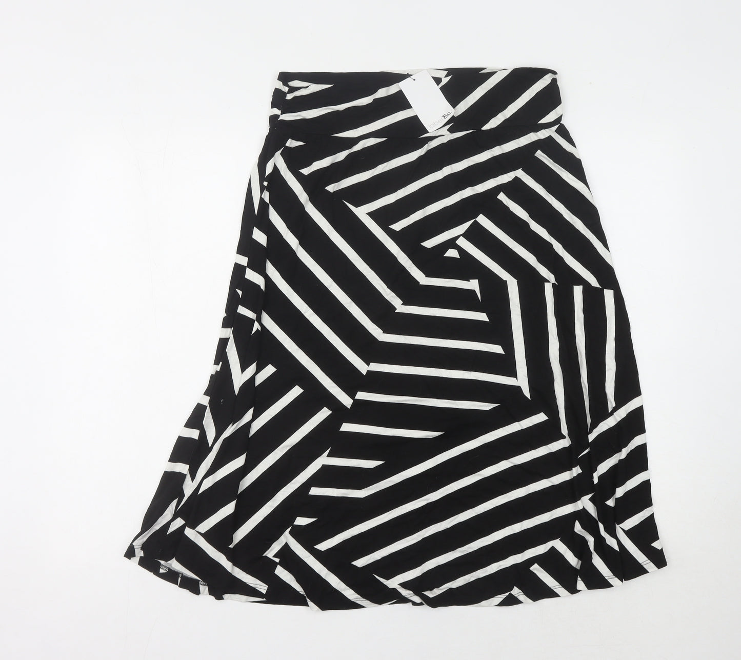 Label Be Women Black Striped Skirt Size 18