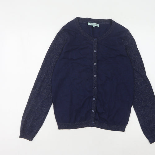 Dickins & Jones Women's Blue Cardigan, Size S, Crew Neck