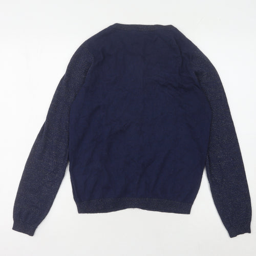 Dickins & Jones Women's Blue Cardigan, Size S, Crew Neck