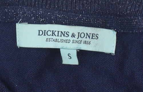 Dickins & Jones Women's Blue Cardigan, Size S, Crew Neck