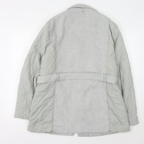 Peacocks Women's Grey Belted Jacket Size 18