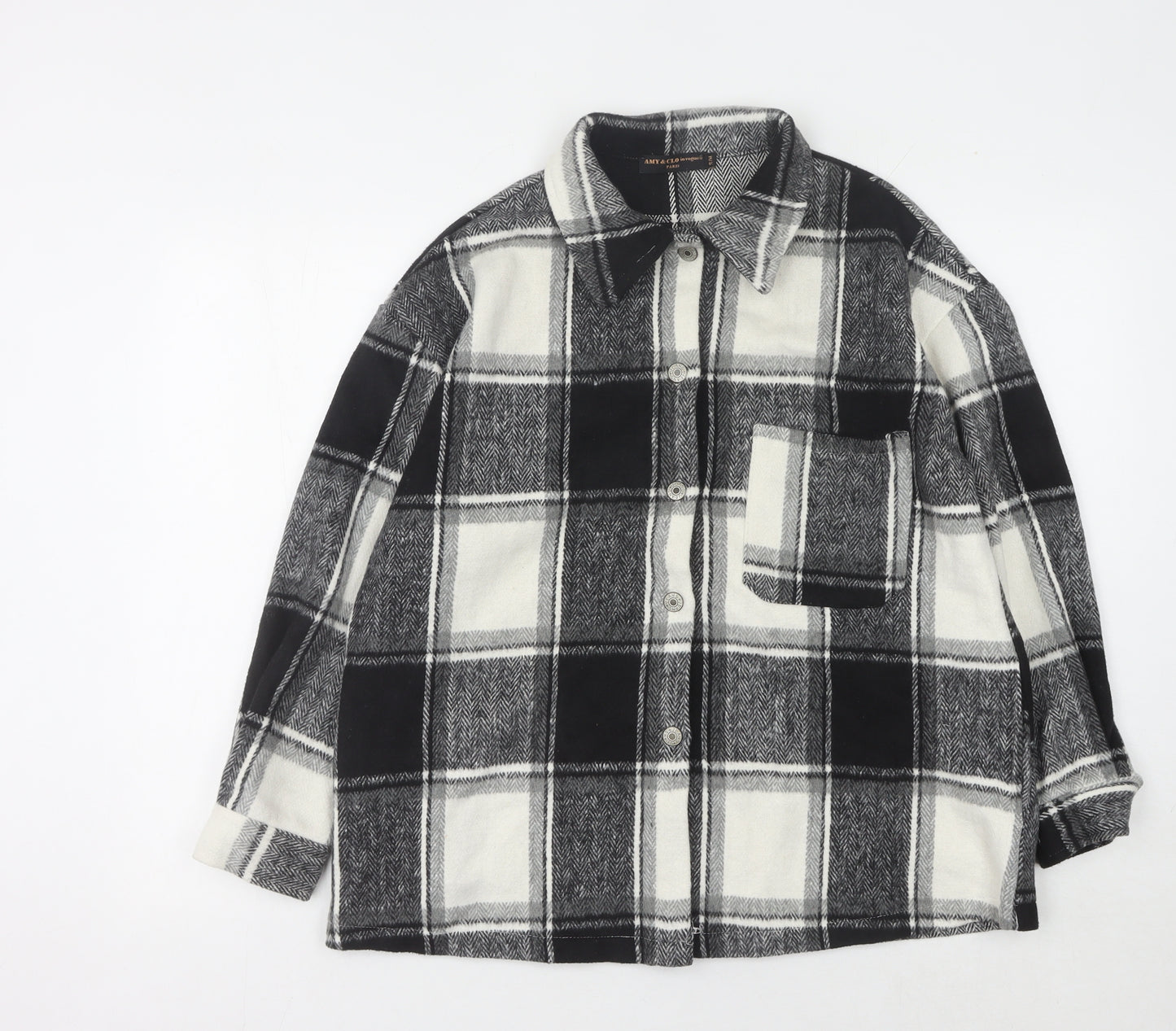 AMY & CLO Women's Check Flannel Jacket S