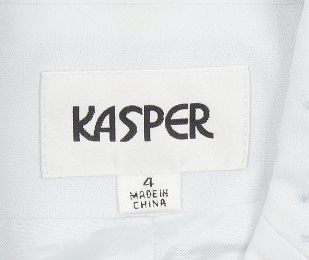 Kasper Women's White Blazer, Size 4, Regular Fit, Notch Lapel