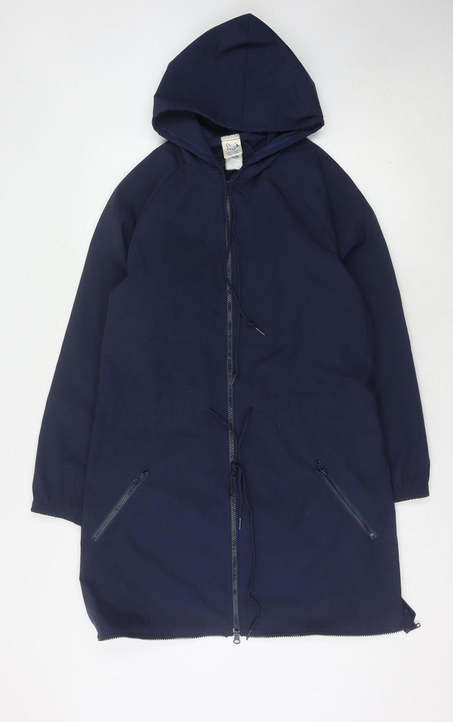 Women's Blue Parka Jacket Size S Casual Hooded