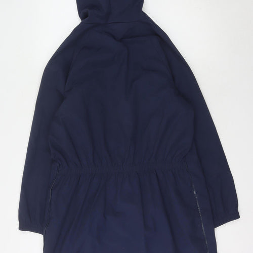 Women's Blue Parka Jacket Size S Casual Hooded