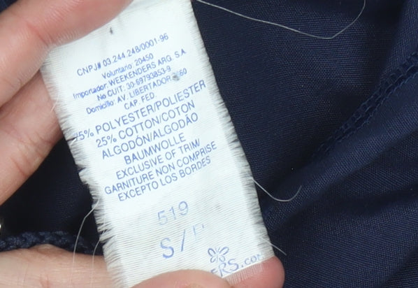 Women's Blue Parka Jacket Size S Casual Hooded