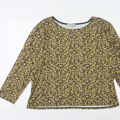 Alexara Women's Brown Animal Print Top L-XL Size