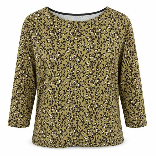 Alexara Women's Brown Animal Print Top L-XL Size