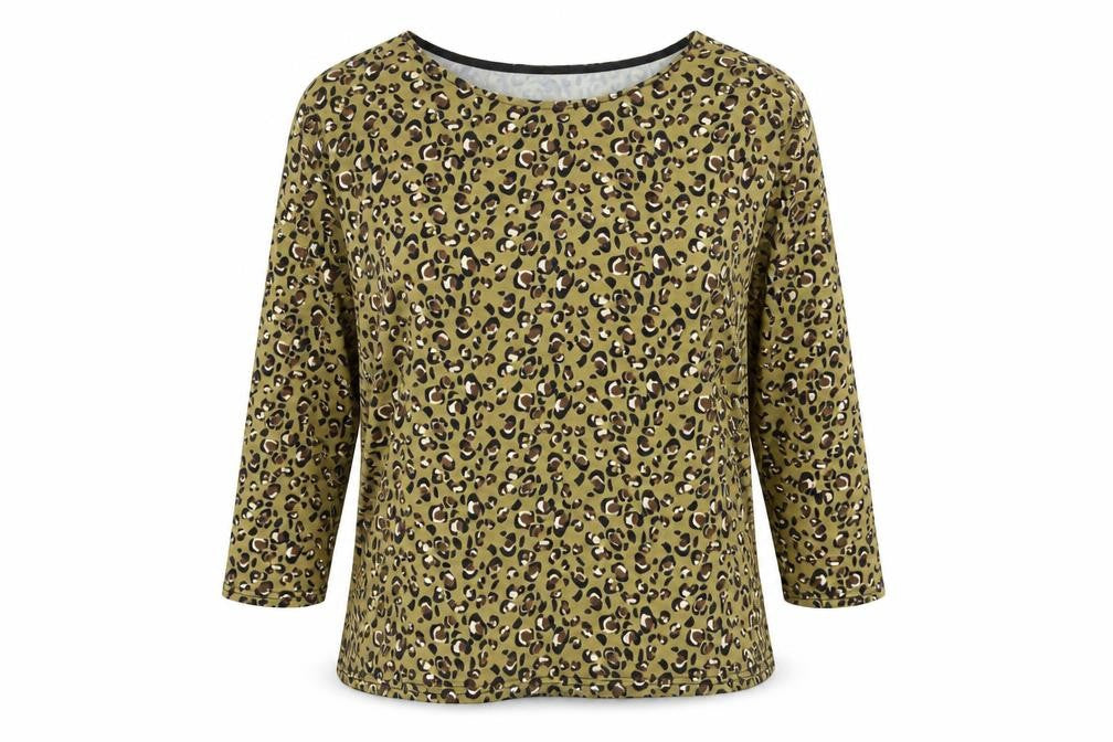 Alexara Women's Brown Animal Print Top L-XL Size