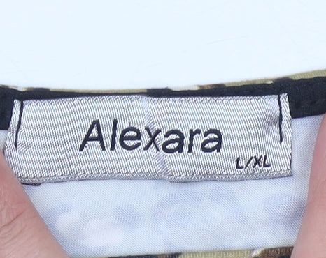Alexara Women's Brown Animal Print Top L-XL Size
