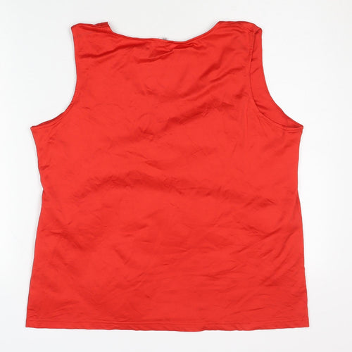 UpFashion Women's Red Tank Top, Size 18, Scoop Neck