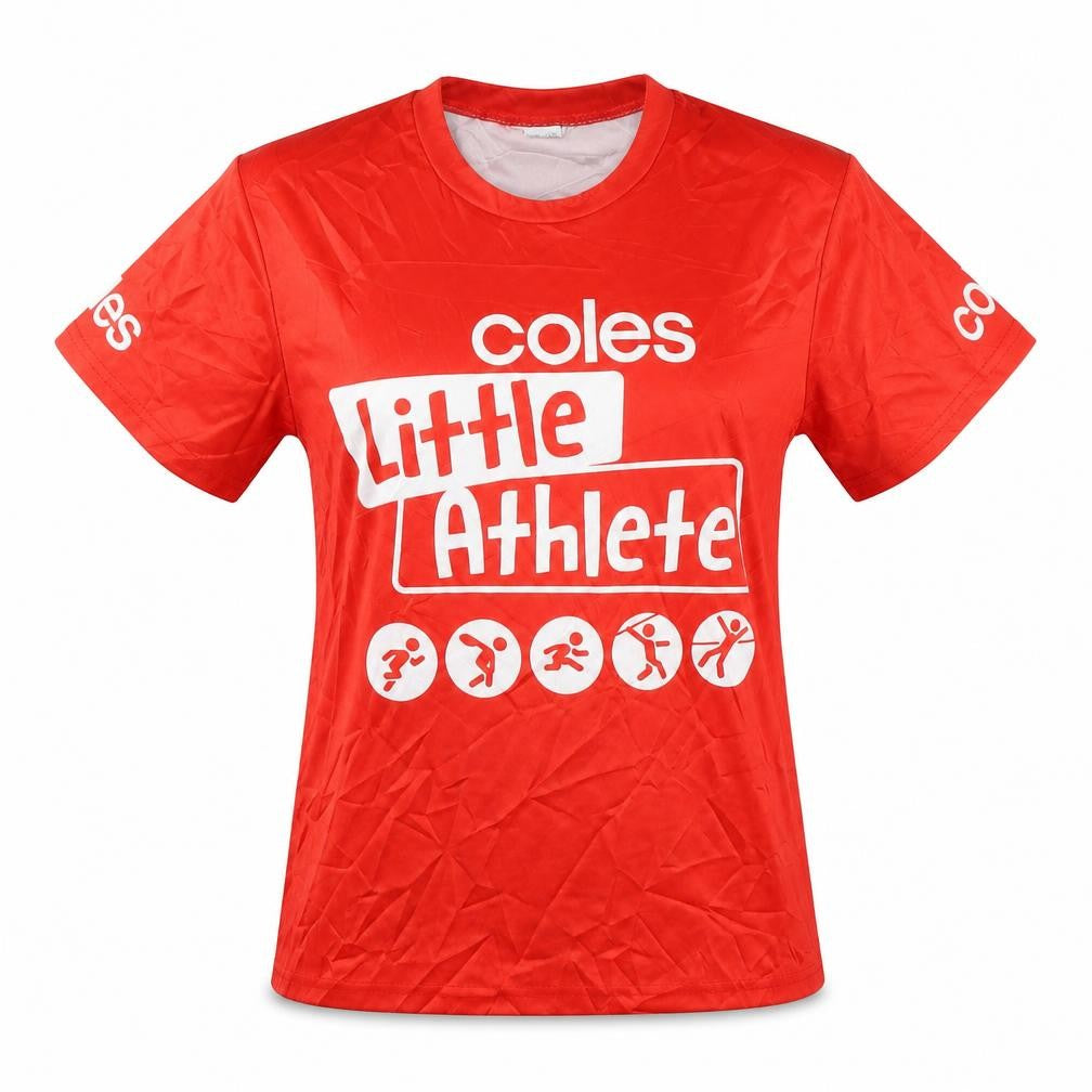 Coles Teens Red T-Shirt Size 14 Crew Neck Short Sleeve