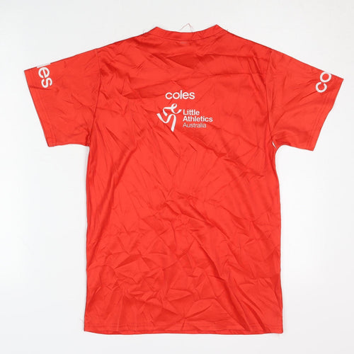 Coles Teens Red T-Shirt Size 14 Crew Neck Short Sleeve