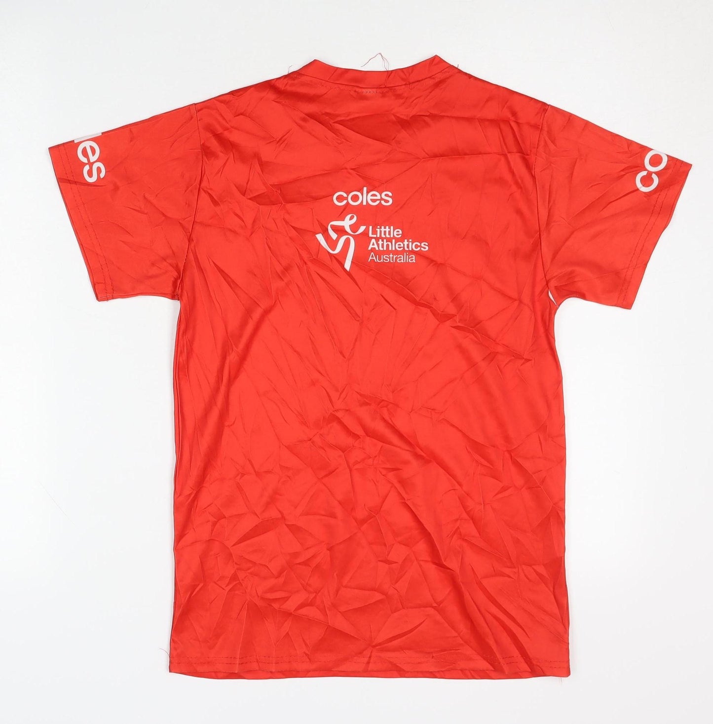 Coles Teens Red T-Shirt Size 14 Crew Neck Short Sleeve