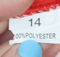 Coles Teens Red T-Shirt Size 14 Crew Neck Short Sleeve