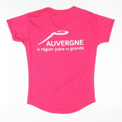 New Balance Women's Pink V-Neck Activewear Top S