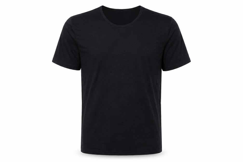 Front view of Enrico Mori Men's Black T-Shirt, Medium, Basic Style