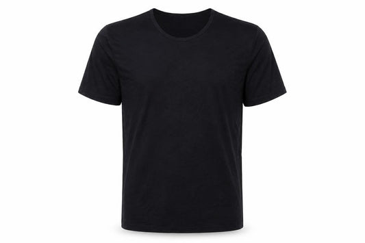 Front view of Enrico Mori Men's Black T-Shirt, Medium, Basic Style