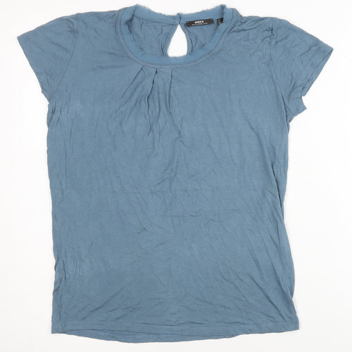 Mexx Women's Blue T-Shirt, Size 12, Casual Keyhole Neck