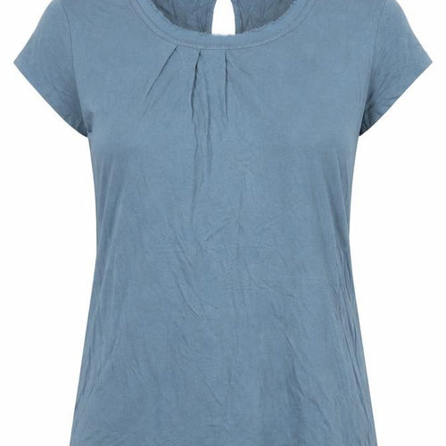 Mexx Women's Blue T-Shirt, Size 12, Casual Keyhole Neck
