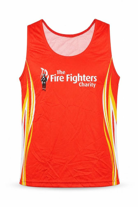 Front view of MAX Athlete Men's Red Tank Top, M, Athletic Fit