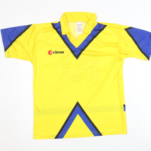 Erima Men's Yellow Football Jersey XS - Short Sleeve Sport T-Shirt